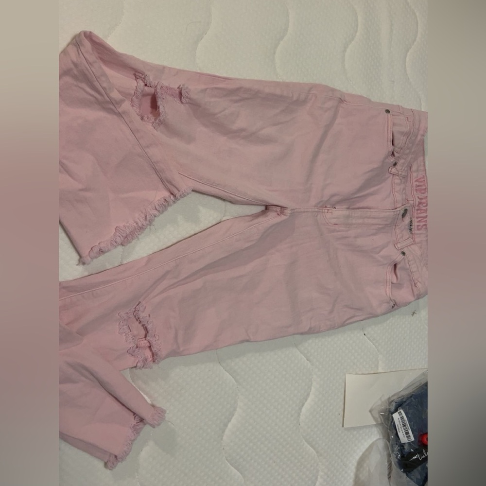 VIP Pink Distressed Women Jeans